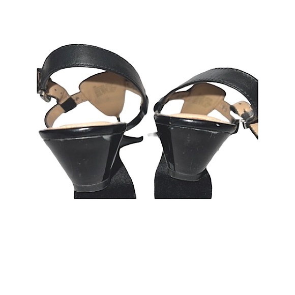 ANTONIO MELANI | Dress Sandals | Black Patent Leather | Size 8 - Picture 3 of 4